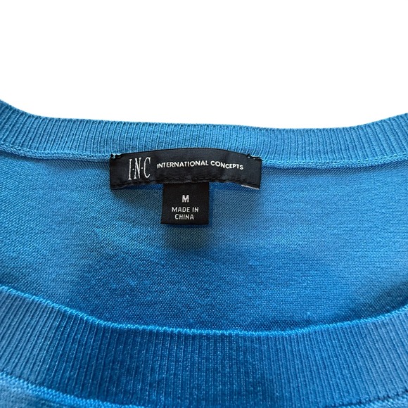 INC International Concepts Blue Lace Up Side Sweater Women Size M - Picture 5 of 8